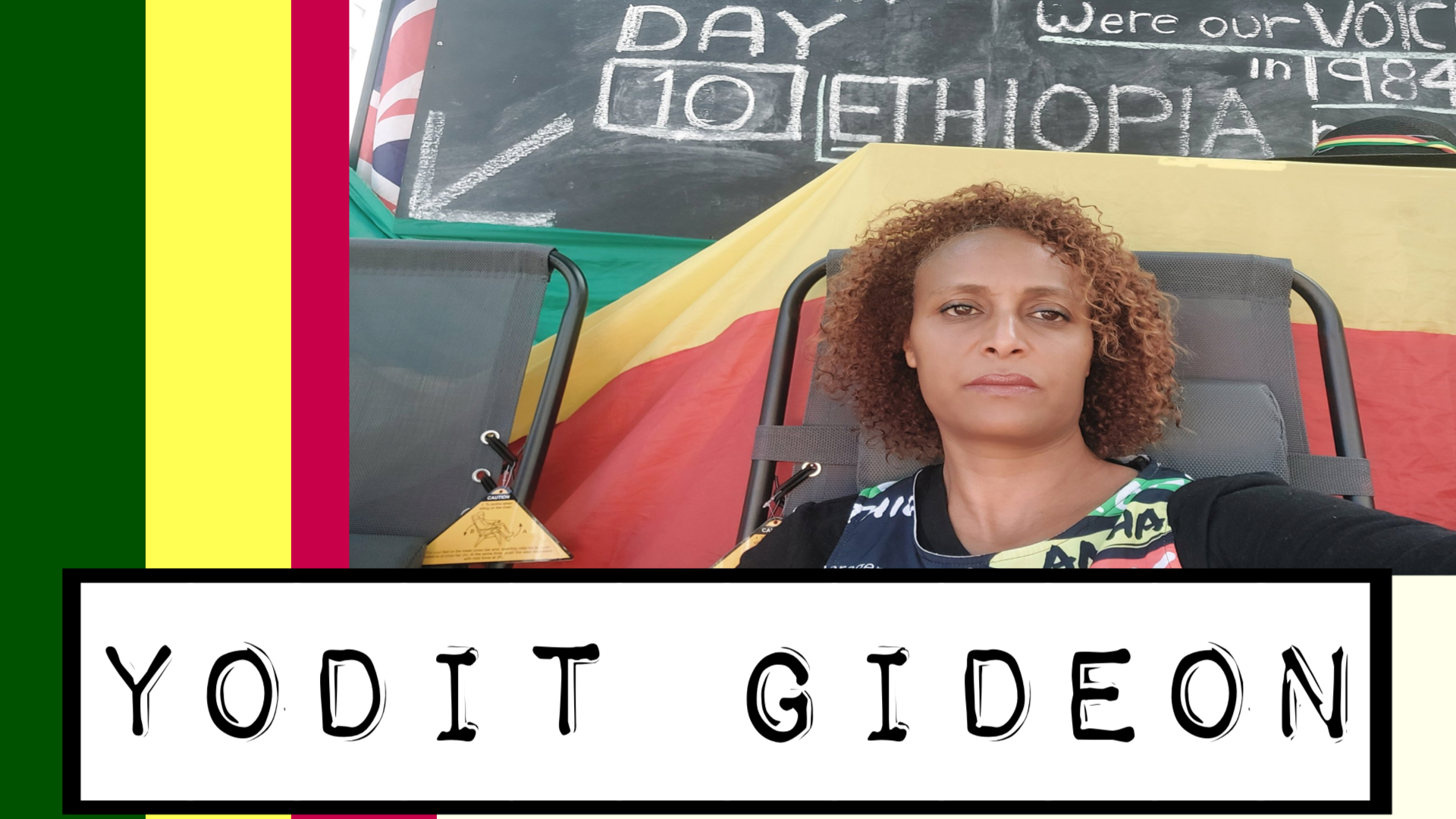 Yodit Gideon, militant des droits de l’homme de #stopamharagenocide au jour 10 de la grève de la faim de Downing Street.